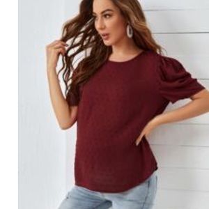 EUC shein maternity blouse burgundy